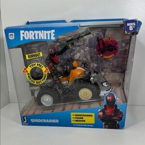 Fortnite Burnout Action Figure & Quadcrasher ATV w/Sound–NWT/Sealed, Box Damaged